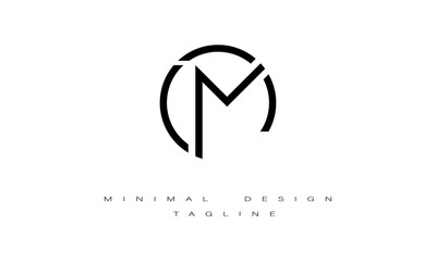 CM or MC Logo Minimal Logo Design Vector Art Illustration 