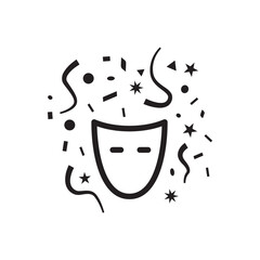 Mask vector icon. Carnaval mask flat sign design. Decorative carnival mask symbol pictogram. UX UI icon