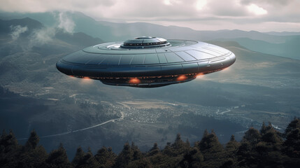 Fototapeta premium UFO, flying saucer, alien flying object