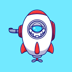 Cute astronaut Cartoon Vector Icon Illustration. Animal Icon Concept Isolated Premium Vector. Flat Cartoon Style