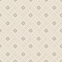 Seamless vector pattern with floral and star,Abstract geometric background.new creative brown flower,light brown star beige background pattern design.simple geometric vector floral and star pattern.