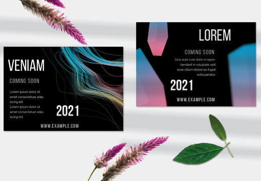 Flyer Layout with Abstract Motion Blur and Glowing Shape