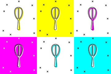 Set Kitchen whisk icon isolated on color background. Cooking utensil, egg beater. Cutlery sign. Food mix symbol. Vector