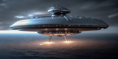 Obraz na płótnie Canvas UFO, flying saucer, alien flying object