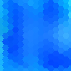 Blue hexagon vector background. Geometric image in polygonal style.