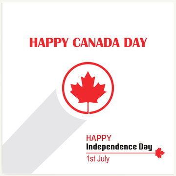 Happy Canada Day background with the red maple leaf. vector illustration.