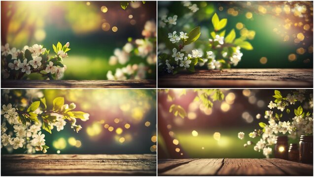 Create a charming and cozy atmosphere with sakura flowers. Add natural warmth to your interior with a beautiful wooden table. Decorate your photos with bokeh effects. Invoke a feeling of renewal.