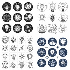 A set of icons designed for easy use. Icons include various ideas and observations. Ideal for use in presentations, infographics and distribution materials.