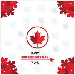 Happy Canada Day background with the red maple leaf. vector illustration.