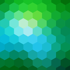 Green and blue background hexagon pattern, template. Color hexagon wallpaper. Vector illustration. EPS 10
