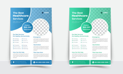 Healthcare cover, template Corporate healthcare, and medical flyer design vector or poster design layout