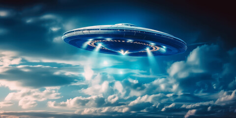 Obraz premium UFO, flying saucer, alien flying object