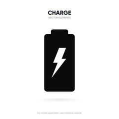 Battery charging process template Phone charge showing. Plugged and charging phone. Vector illustration EPS10. Battery charging.
