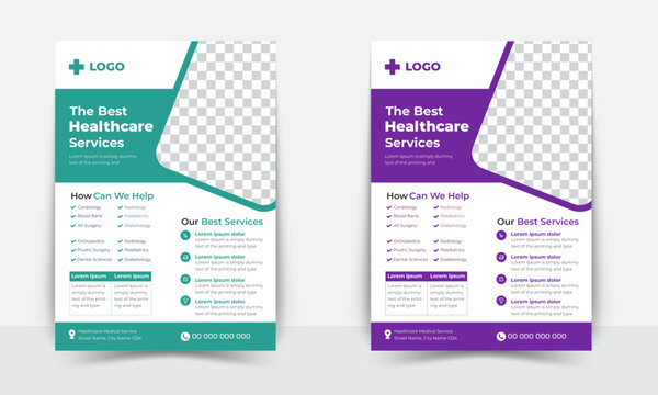 Healthcare cover, template Corporate healthcare, and medical flyer design vector or poster design layout