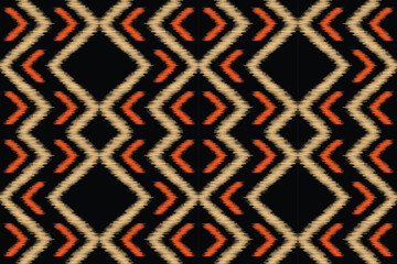 Ethnic Ikat fabric pattern geometric style.African Ikat embroidery Ethnic oriental pattern black background. Abstract,vector,illustration.For texture,clothing,scraf,decoration,carpet.