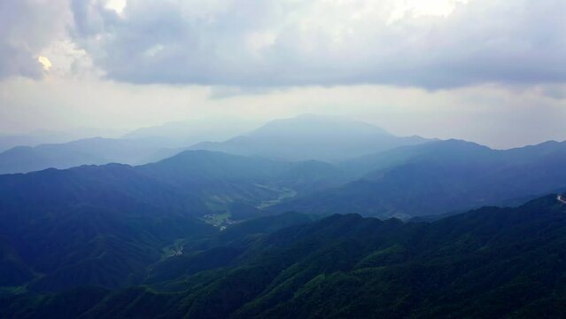 Aerial photography forest mountain scenery