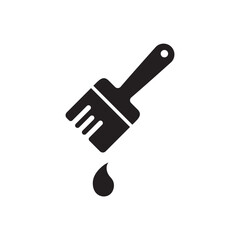 Paint brush vector icon. Paint brush flat sign design. Brush vector symbol pictogram. UX UI icon