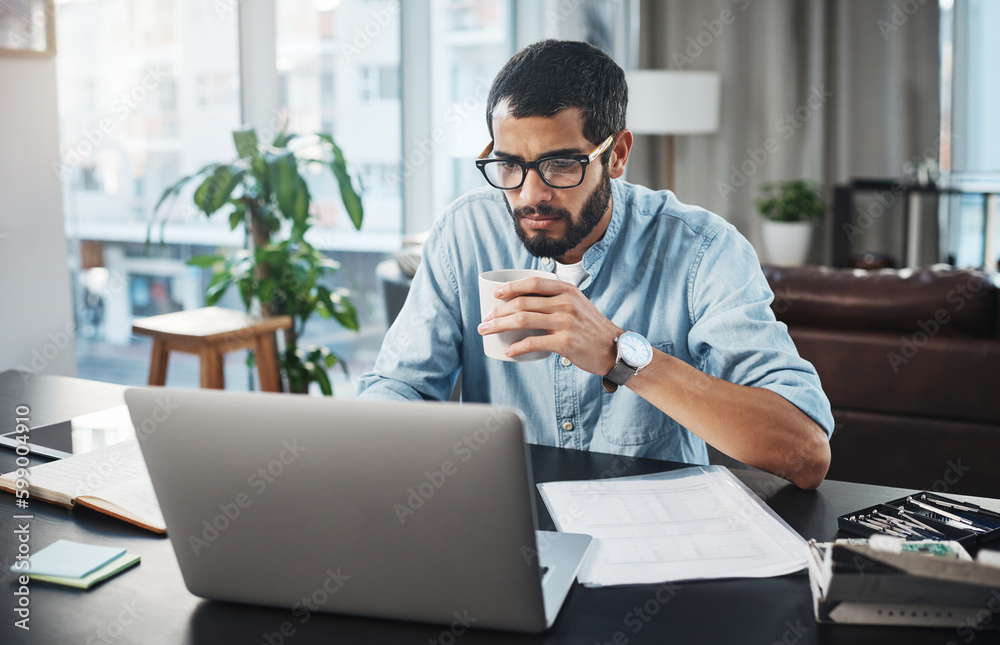 Aufkleber i work so much better without any office distractions. a young man using his laptop while working fr