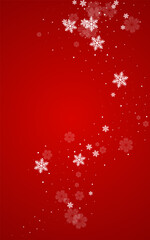 Obraz na płótnie Canvas White Snow Vector Red Background. Winter
