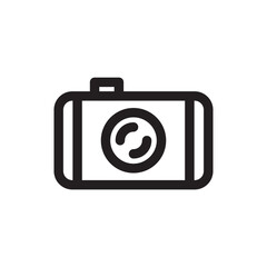 Video camera vector icon. Photo camera vector icon. Camera flat sign design. Recorder linear outline symbol pictogram. UX UI icon