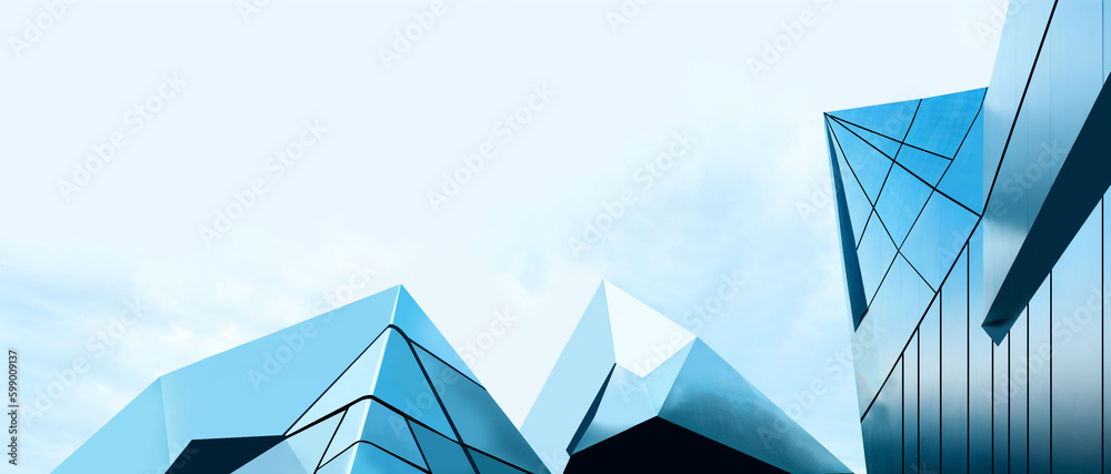 Poster innovation background with technology and triangular shape building design in complex and interestin