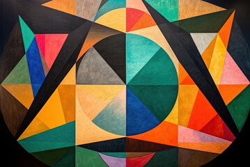 Abstract geometric colorful composition