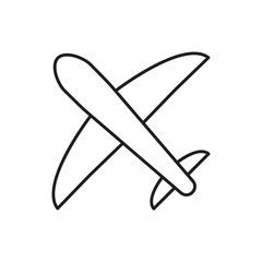 Plane vector icon. Aviation icon. Airplane flat sign design. Flight transport plane symbol. Airport airplane outline vector sign. Reactive plane line symbol. Aircraft pictogram. Jet icon. UX UI icon