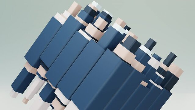 3d Animation geometric cubes. 4k looped video.