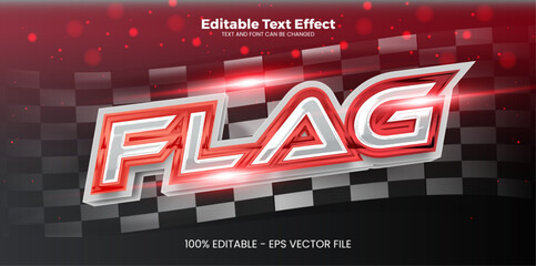 Flag editable text effect in modern trend style