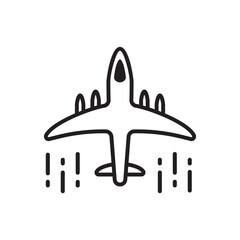 Plane vector icon. Aviation icon. Airplane flat sign design. Flight transport plane symbol. Airport airplane outline vector sign. Reactive plane line symbol. Aircraft pictogram. Jet icon. UX UI icon