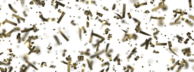 Glittering golden confetti png. Glittering golden confetti falls from above on transparent background. Celebrate festivals.
