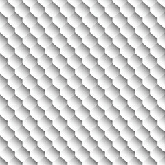 Seamless geometric pattern with white hexagons. Honeycomb structure with 3d effect. Great as a texture or background.