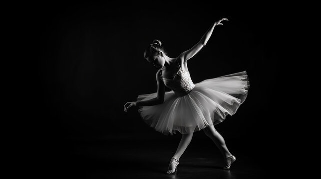 retrato de bailarina dançando fotografia preto e branco 