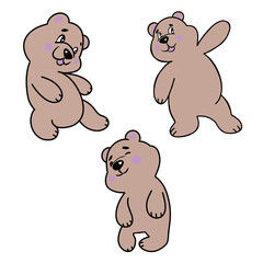Set of teddy bear cartoon