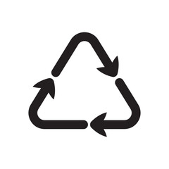 Recycle icon. Recycling icon. Environmental treatment flat sign design. Ecological recycling arrows symbol. Disposal pictogram. Outline symbol design. Linear UX UI icon