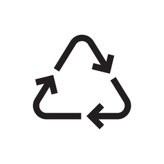 Recycle icon. Recycling icon. Environmental treatment flat sign design. Ecological recycling arrows symbol. Disposal pictogram. Outline symbol design. Linear UX UI icon