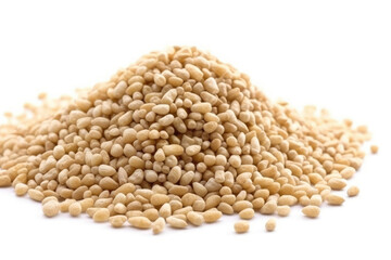 Fototapeta premium Sesame Seeds On White Background. Generative AI