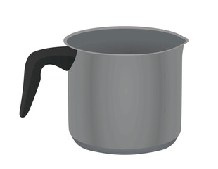 Stainless steel pot. vector illustration