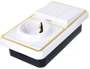 electric switch for apartment design on white background