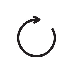 Refresh vector icon. Loop sign. Reload flat sign design. Undo vector icon. Redo symbol. Update icon. Rotation sign. Restart arrow symbol. Loading pictogram. UX UI icon