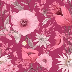 colourful pink floral wonderland backgrounds