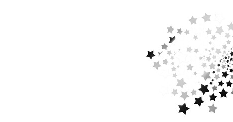 Obraz na płótnie Canvas Silver stars falling from the sky. Abstract arc background. Glitter pattern for banner. - png transparent