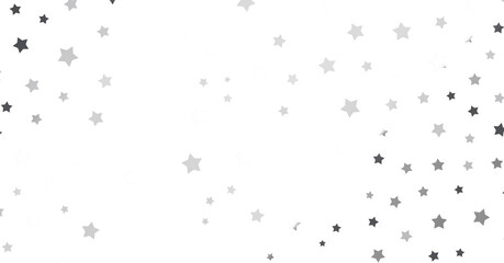 Silver star of confetti. Falling stars on a white - png transparent