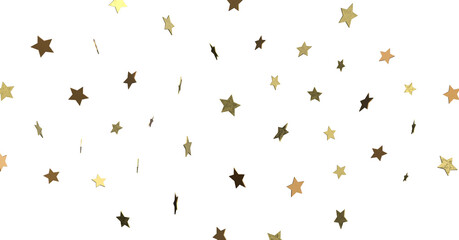 XMAS Stars - Banner with golden decoration. Festive border with falling glitter dust and stars.