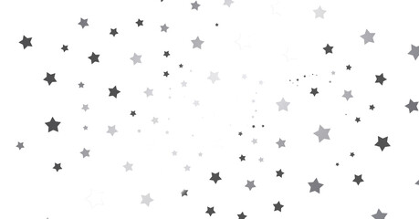 Silver star of confetti. Falling stars on a white background. Illustration of flying shiny stars. - png transparent