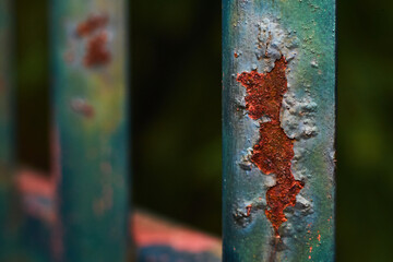 rusty metal fence