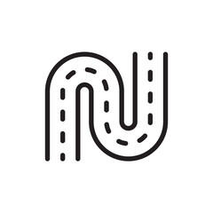 Road vector icon. Highway flat sign design. Asphalt road symbol pictogram. UX UI icon