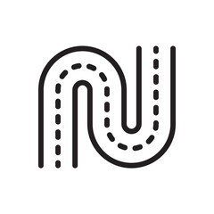 Road vector icon. Highway flat sign design. Asphalt road symbol pictogram. UX UI icon