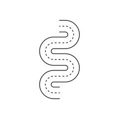 Fototapeta premium Road vector icon. Highway flat sign design. Asphalt road symbol pictogram. UX UI icon