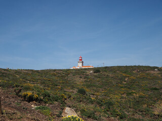 Fototapeta na wymiar Lighthouse on the westernmost Cape Roca of Europe